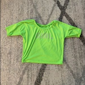 Triple Flip Neon Green Cropped GIRL Top